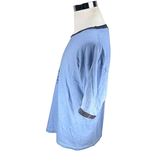 Vintage MegaMan T-Shirt Men’s XL Blue Say Hello To My Little Friend 2003 USA Y2K - Picture 3 of 12